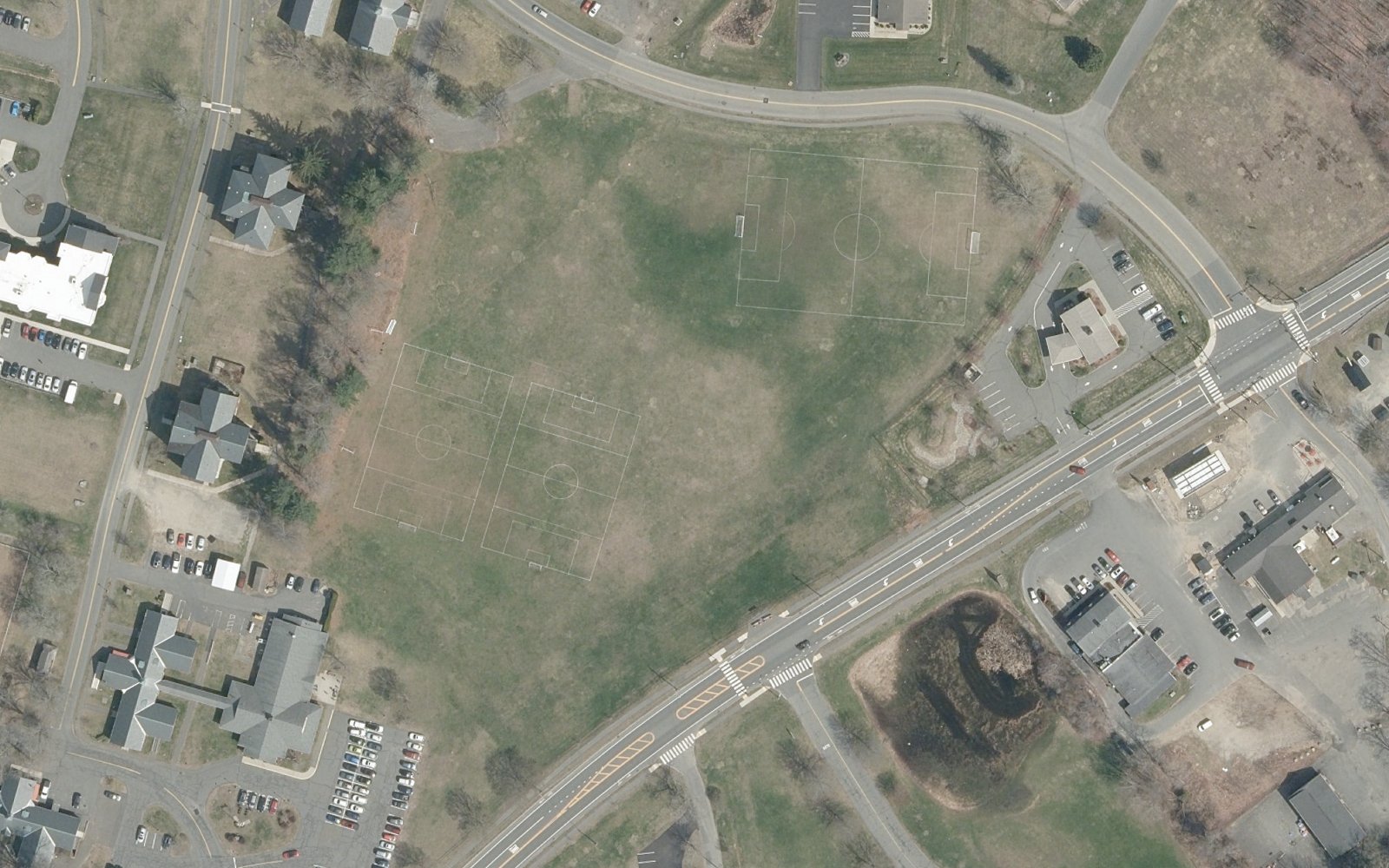 Spring 2025 aerial view of the 30 State Street area